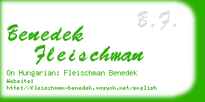 benedek fleischman business card